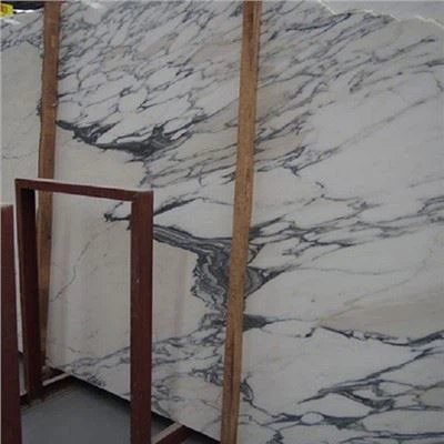 Telha de laje de mármore Arabescato branco