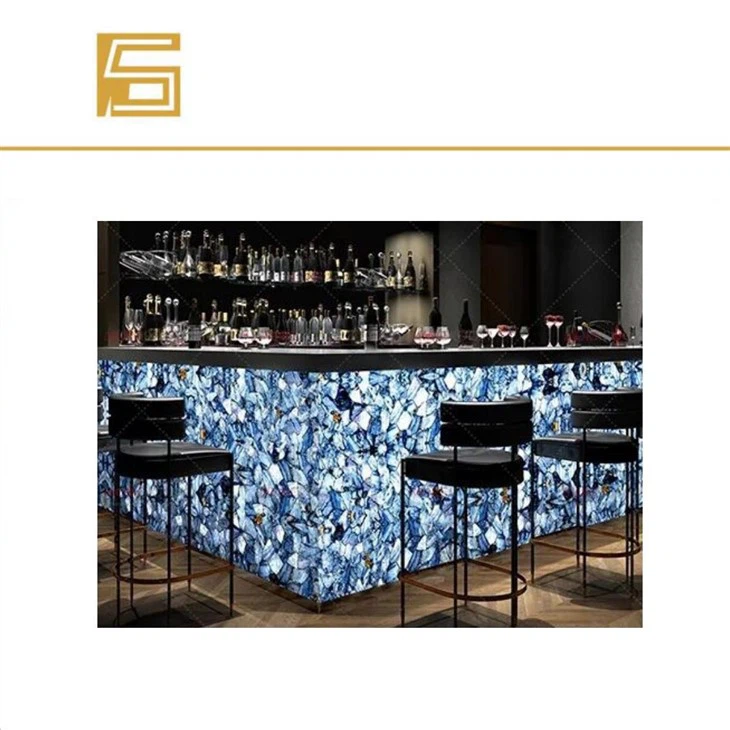 Led Lighted Translucent Marble Bar